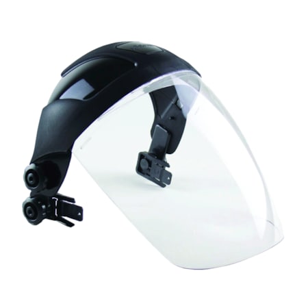 Sellstrom Single Crown Face Shield with Universal Adapter, Anti-Fog, Black Crown S32212